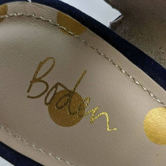 Boden Cecile Blue Heels Size 37 Blue Suede Leather - Picture 3 of 5